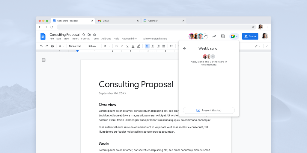 Google rend plus facile le partage des Google Docs dans Meet