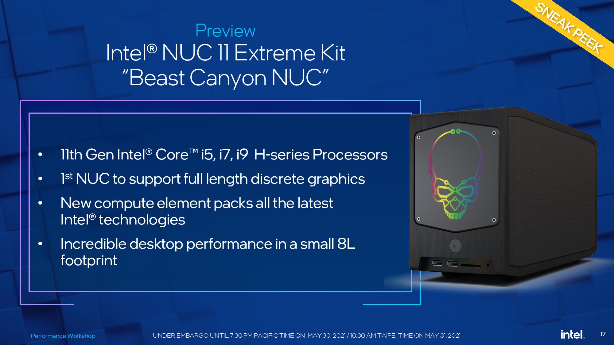 COMPUTEX : Intel présente ses NUC Beast Canyon, bien plus gros et pouvant accueillir une imposante carte graphique