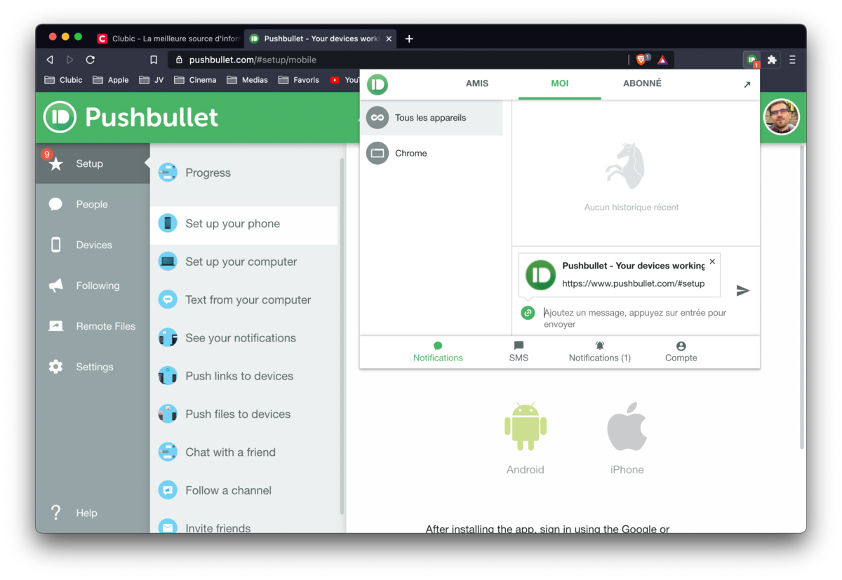 Pushbullet © Mathieu Grumiaux pour Clubic