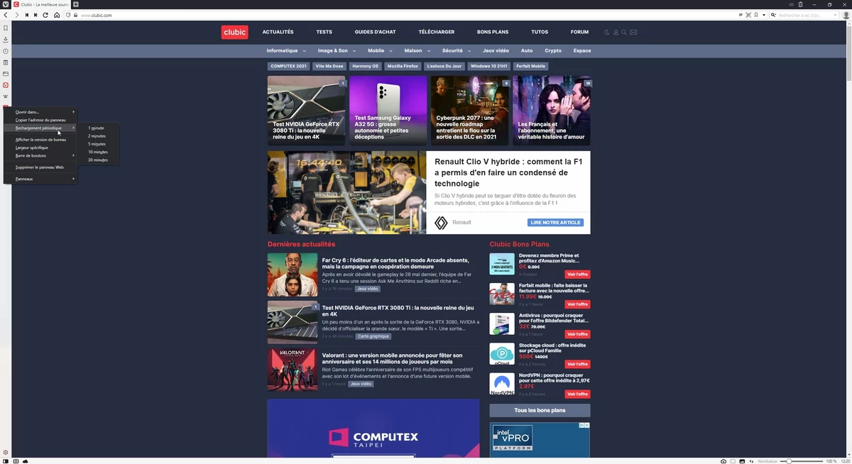 refresh Vivaldi © Capture d'écran