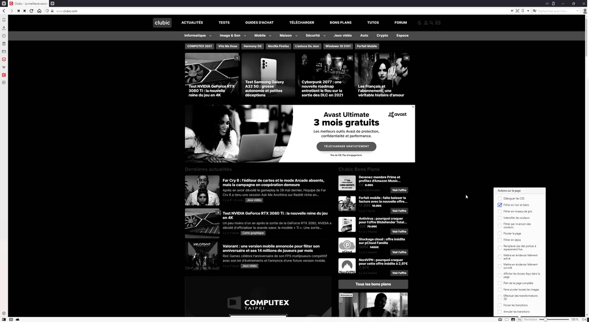 effets Vivaldi © Capture d'écran