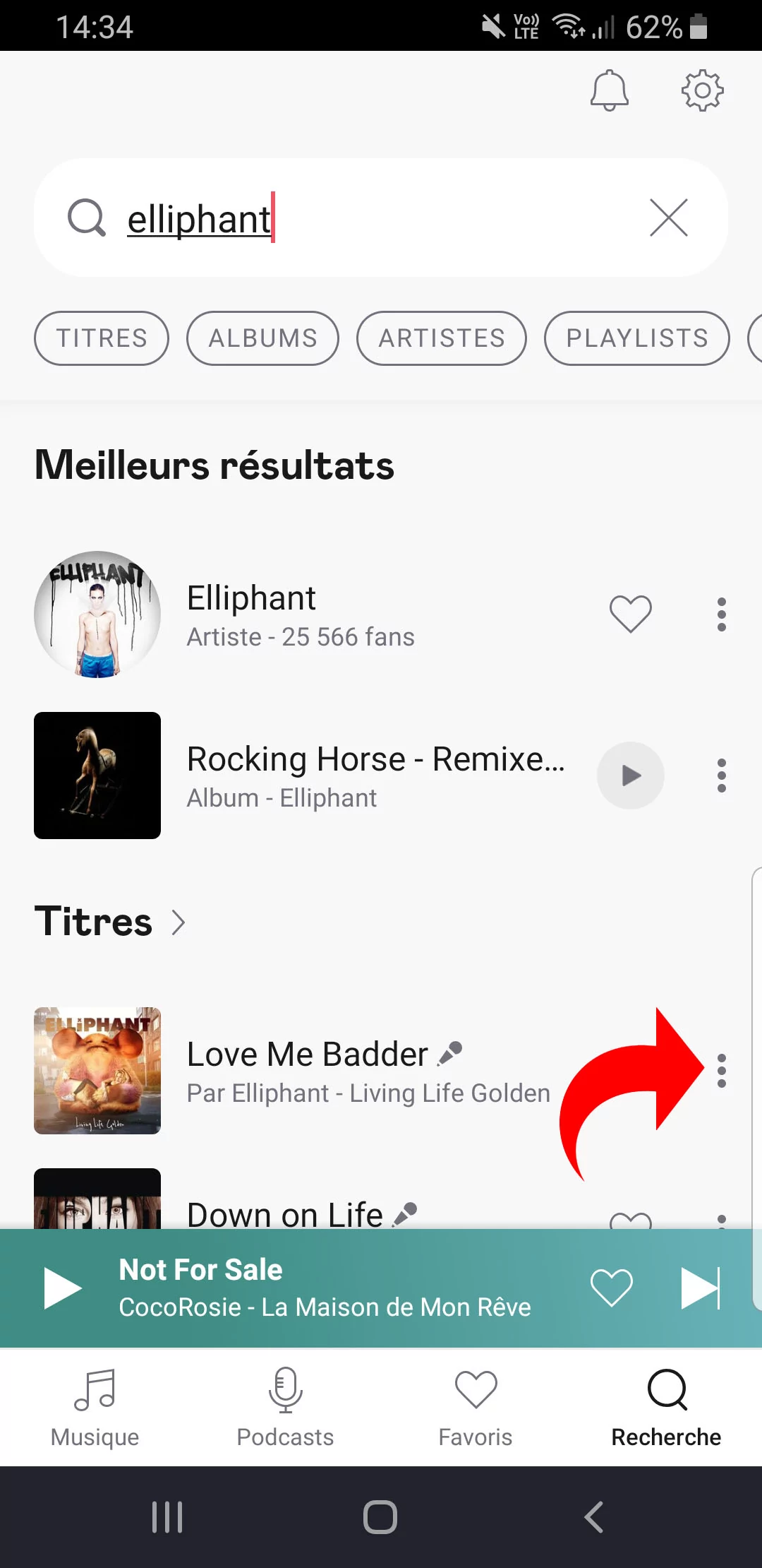 Morceau playlist Deezer
