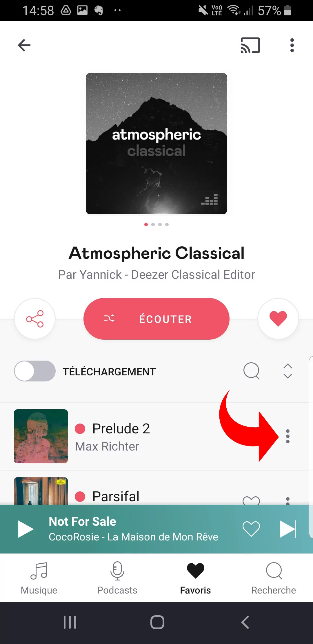 Morceau playlist Deezer