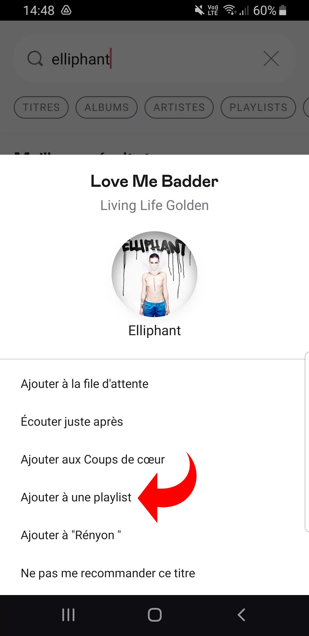 Morceau playlist Deezer