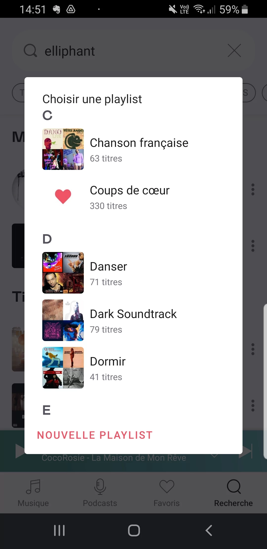 Morceau playlist Deezer
