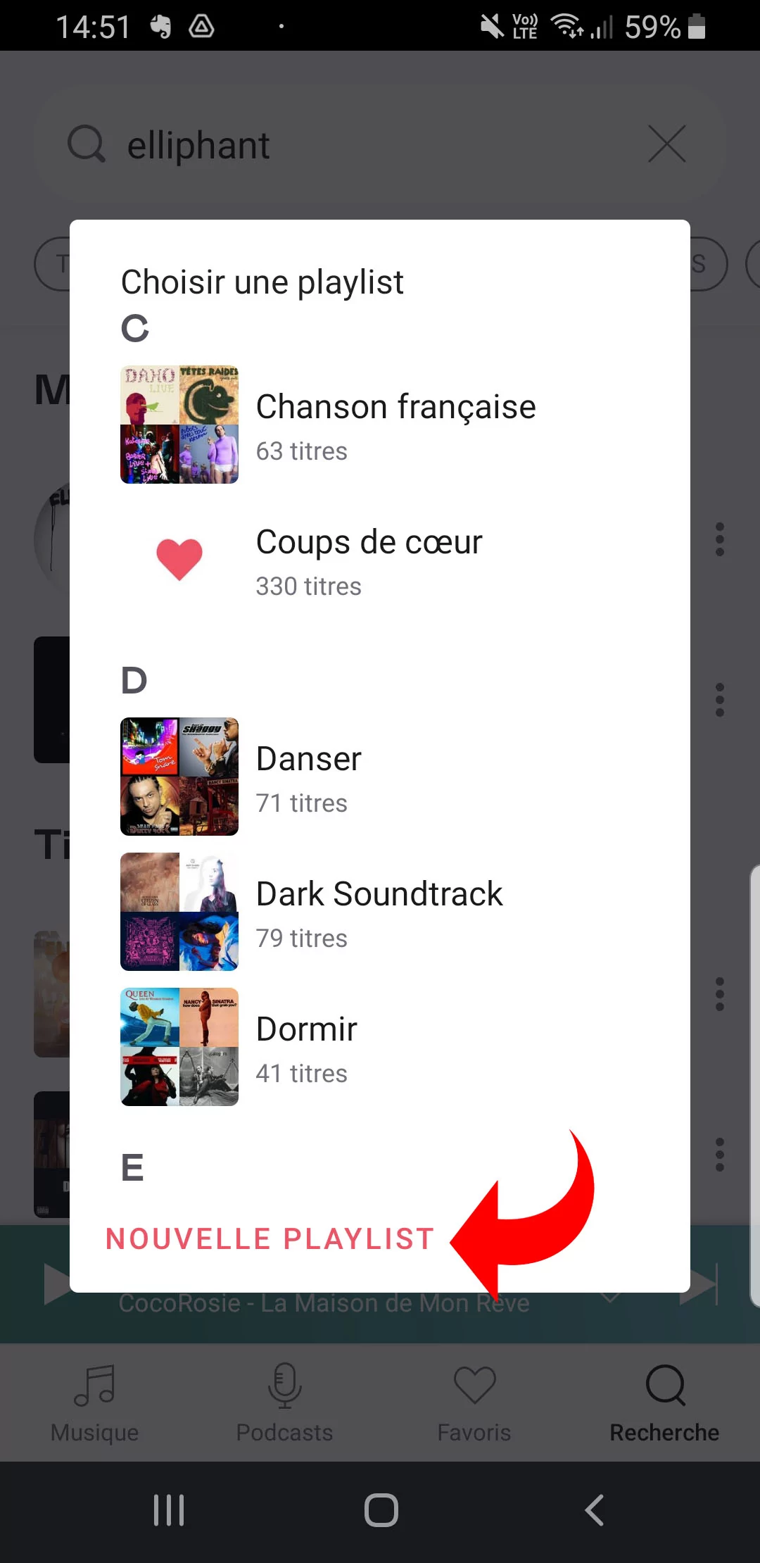 Morceau playlist Deezer