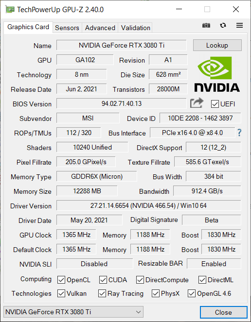 MSI GeForce RTX 3080 Ti Suprim X © Nerces