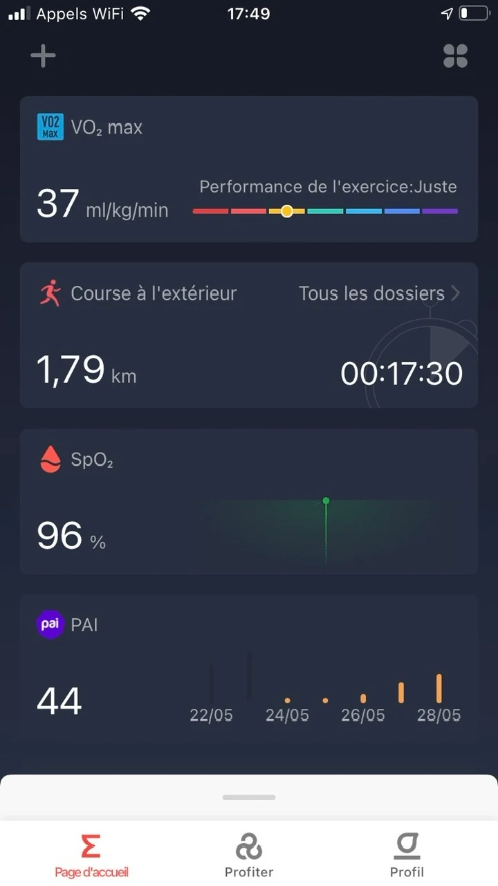 Amazfit T-Rex Pro - Appli 2 © Johan Gautreau