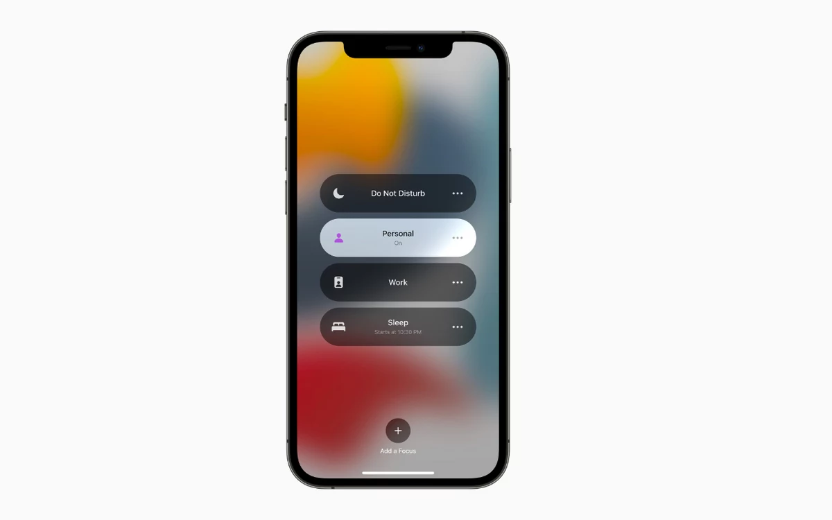 iOS 15 Ne pas déranger © Apple