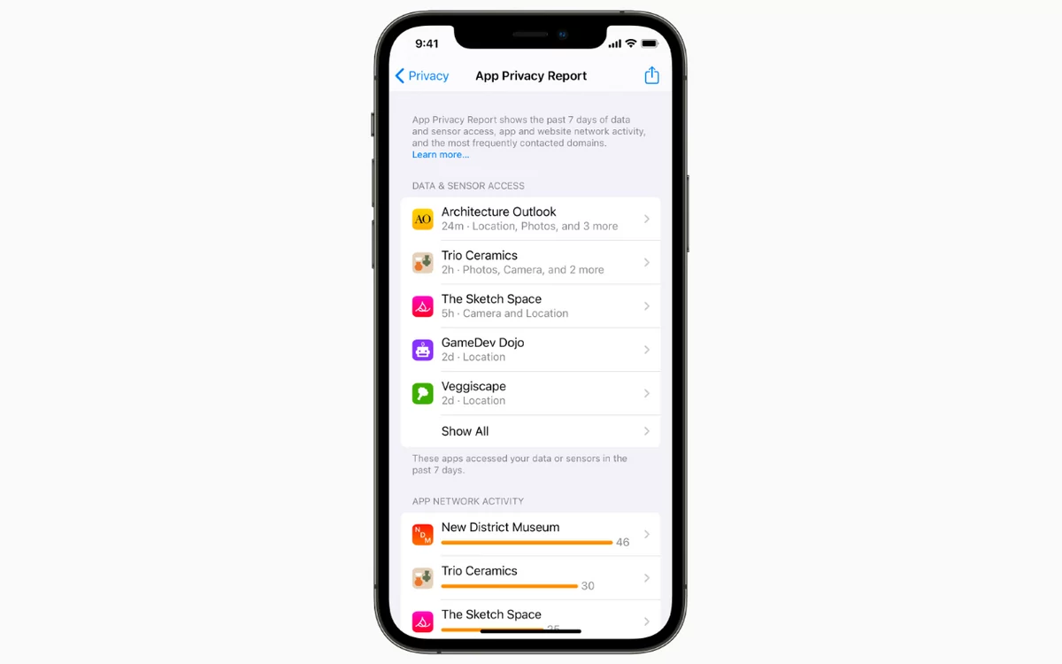 iOS 15 App Privacy © Apple