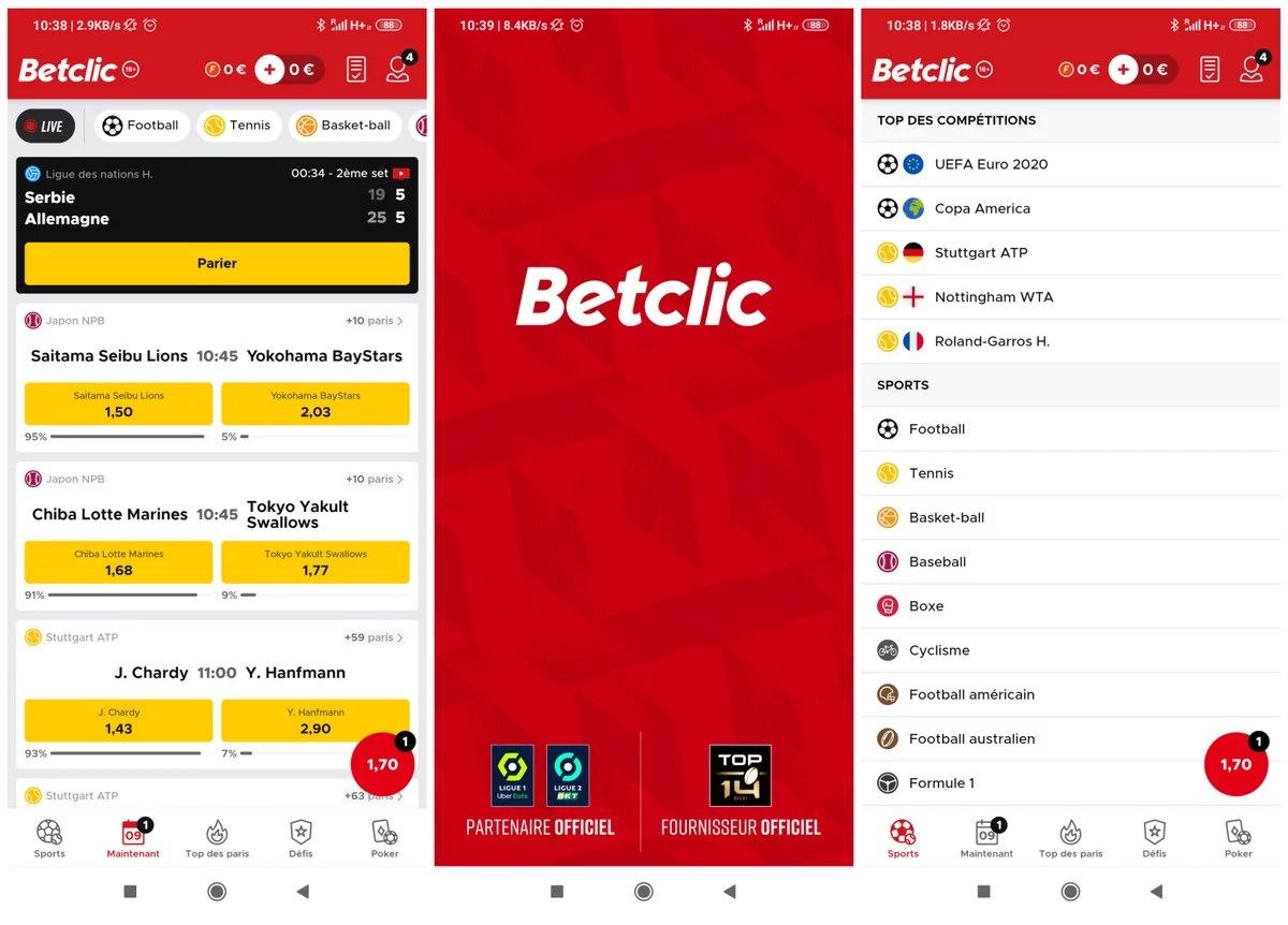 Capture d'écran Betclic