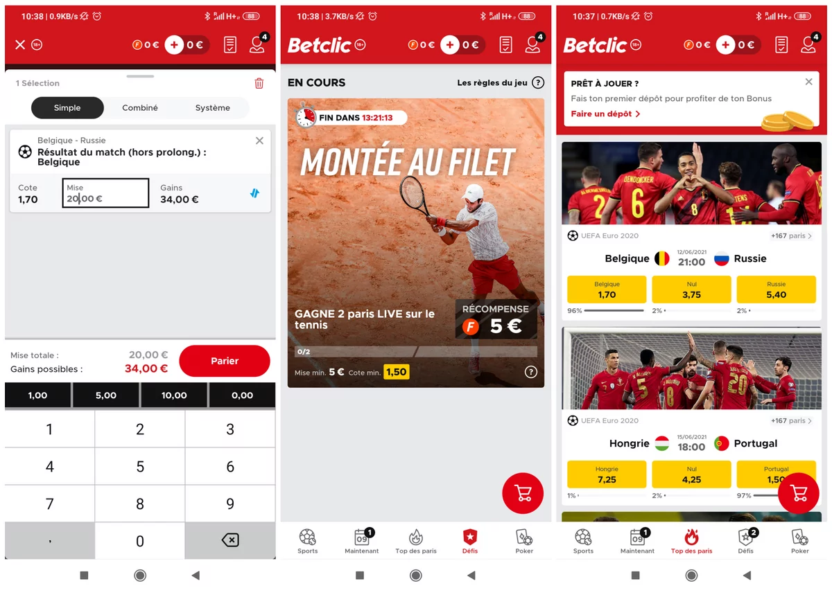 Capture d'écran Betclic 2