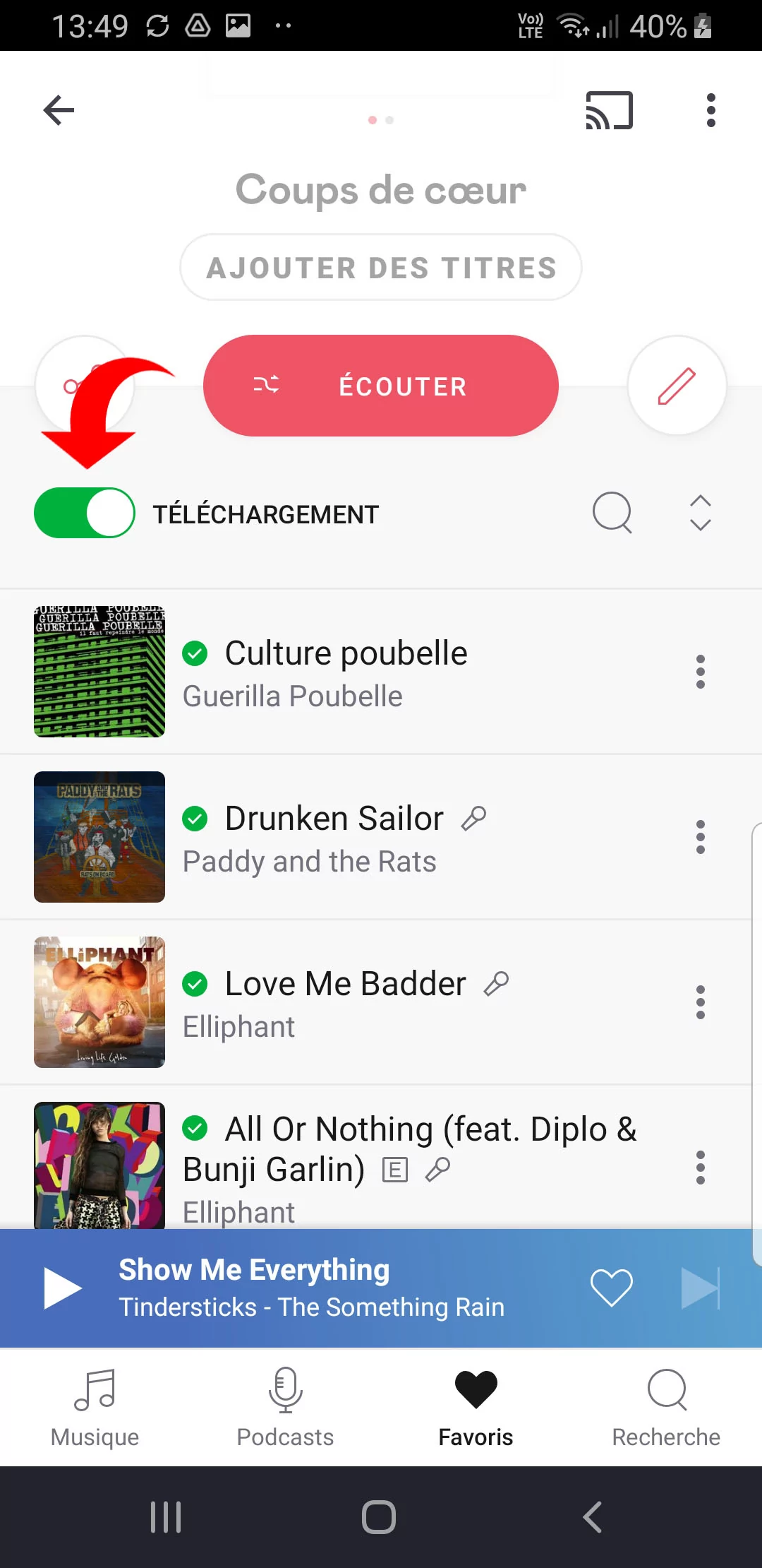 Hors connexion Deezer