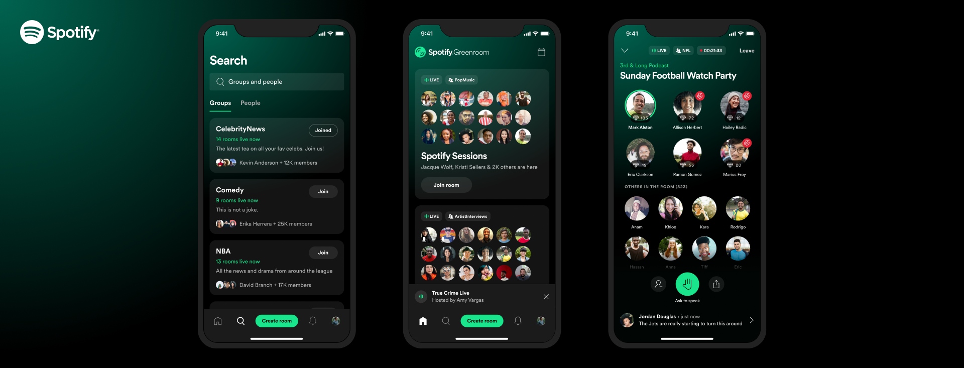 Greenroom, la nouvelle application de Spotify concurrente de Clubhouse, est dispo sur Android et iOS