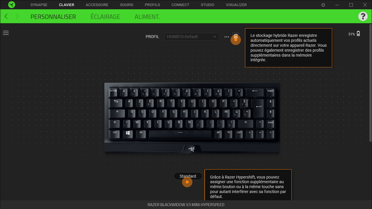 Razer BlackWidow V3 Mini Hyperspeed © Nerces