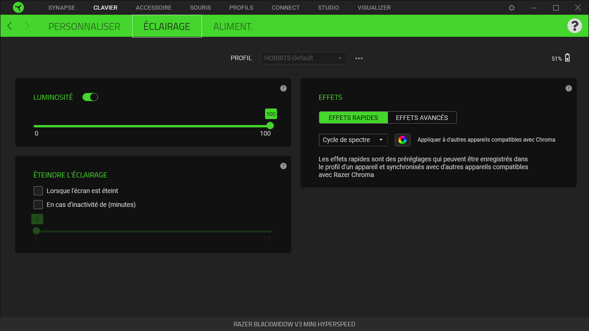 Razer BlackWidow V3 Mini Hyperspeed © Nerces
