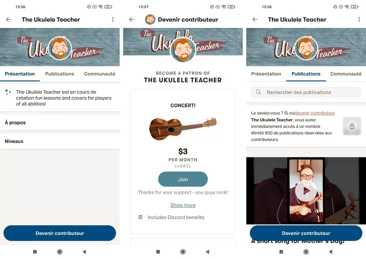 Patreon page nav