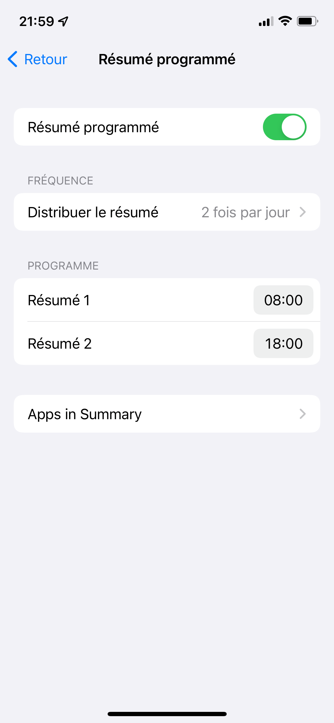 Notifications iOS 15