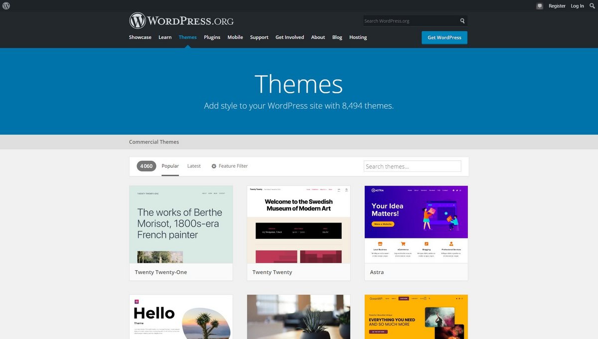 @WordPress - Une bibliothèque de thèmes attractifs