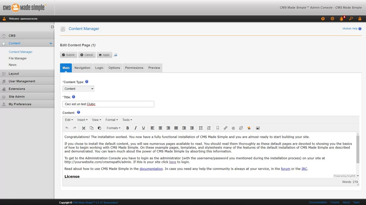 cms made simple-editor © P-E LAURENT