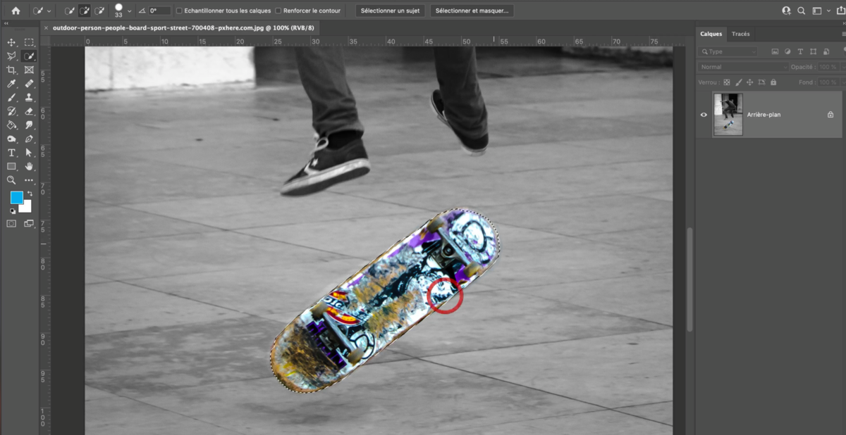 sélectionner le skateboard © Romain Duclos
