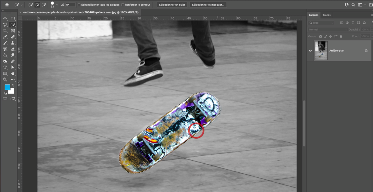 Sélectionner le skateboard