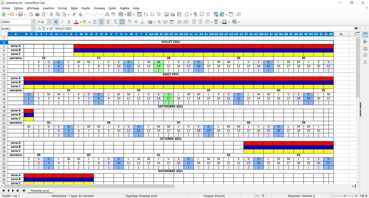 libre office calc © Alexia Coué
