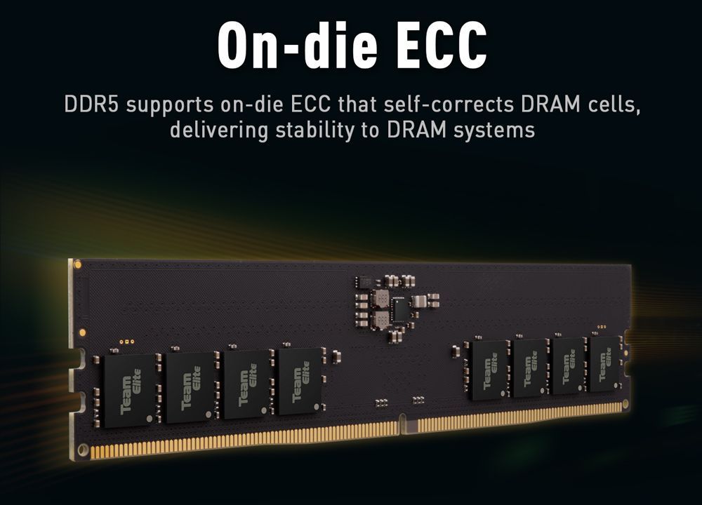 Les barrettes de DDR5 pourront intégrer l&#039;ECC © Teamgroup