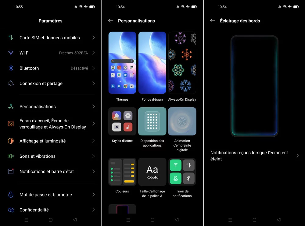 interface color os oppo find x3 lite