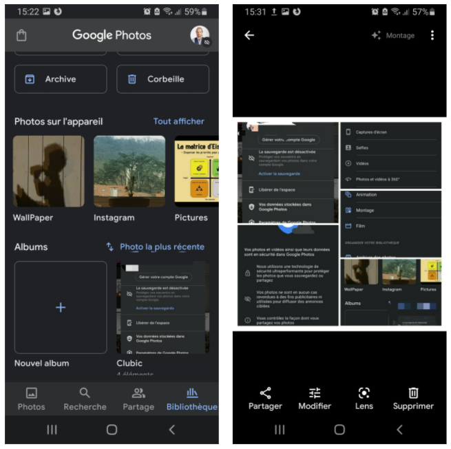 Capture d'écran Google Photos 2