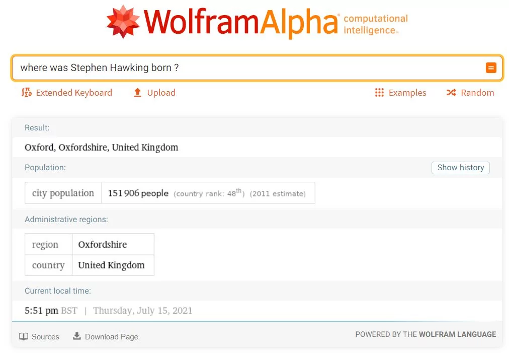 wolfgram alpha date © Alexia Coué