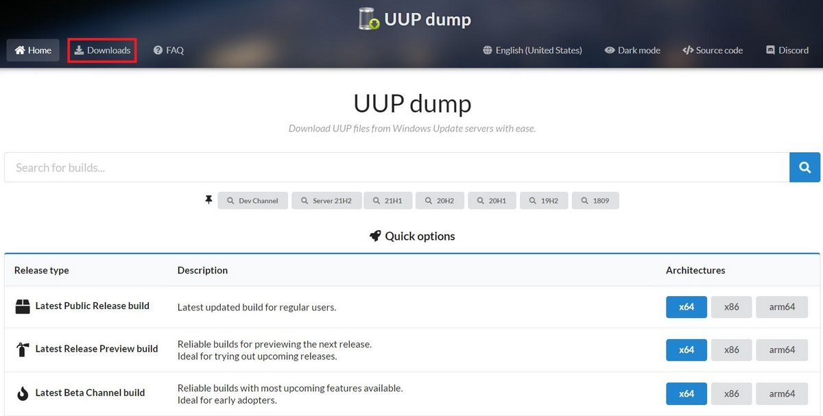 uup dump © Alexia Coué