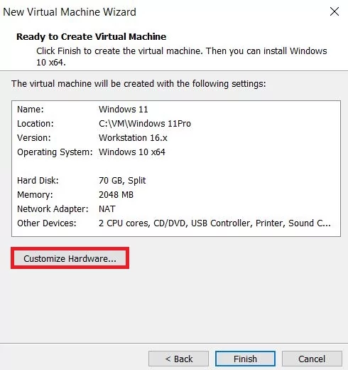 vmware player new machine 6 © Alexia Coué