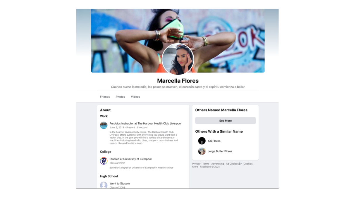 Le faux profil Facebook épinglé par Proofpoint