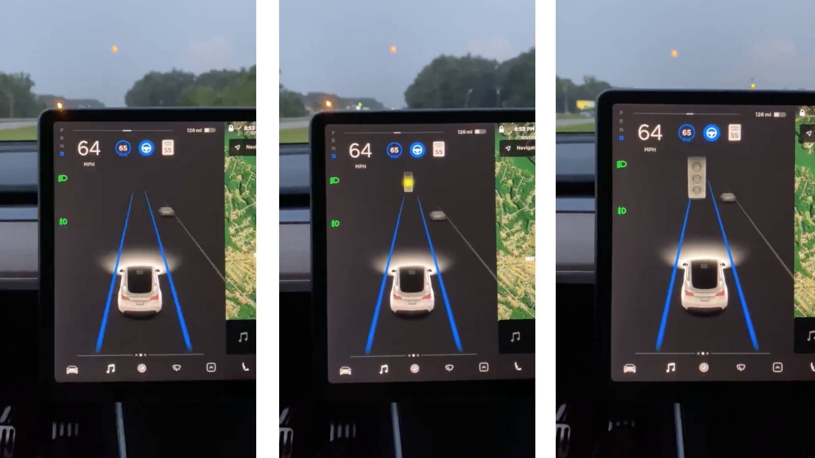 L'Autopilot d'une voiture Tesla confond le feu orange de circulation avec... la Lune