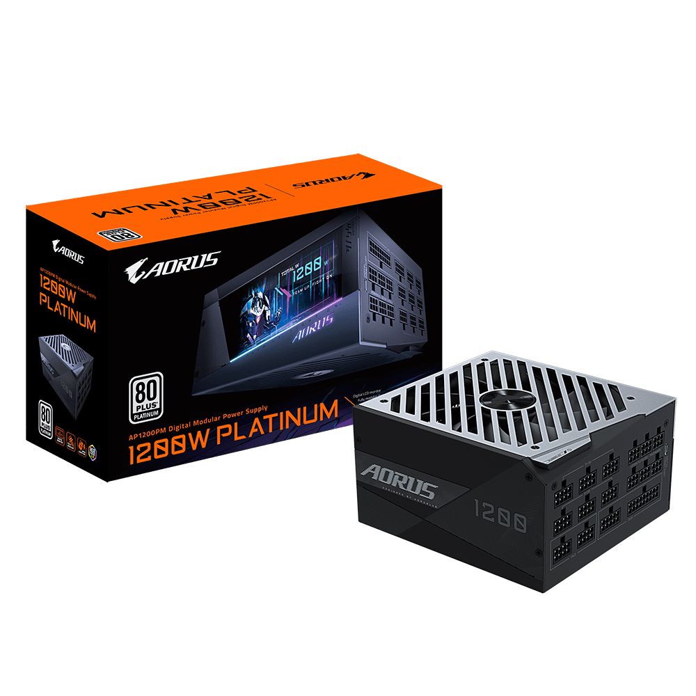 AORUS P1200W : Gigabyte distribue une alimentation dotée d'un large écran LCD