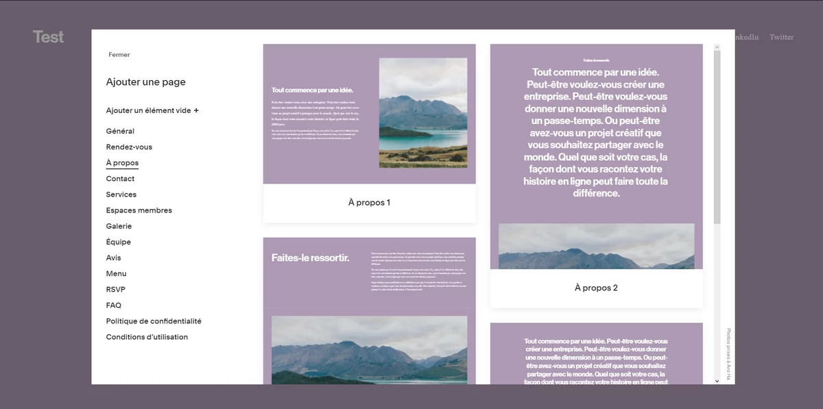 Squarespace pages © Squarespace