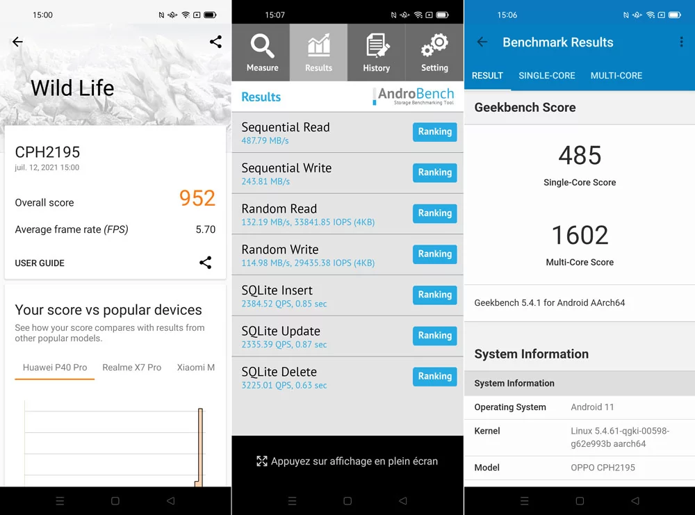 benchmarks oppo a54 5G