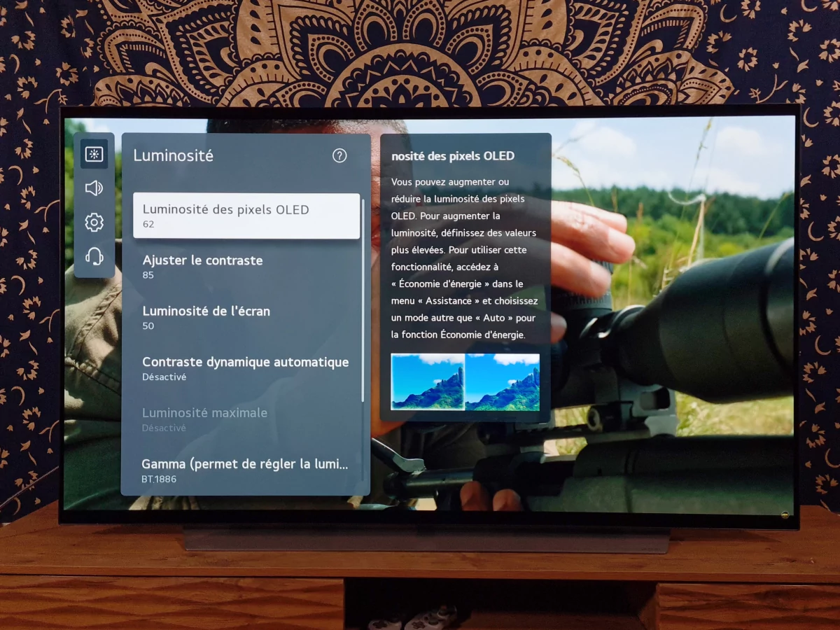 Test LG OLED65C1_réglages1 © Matthieu Legouge