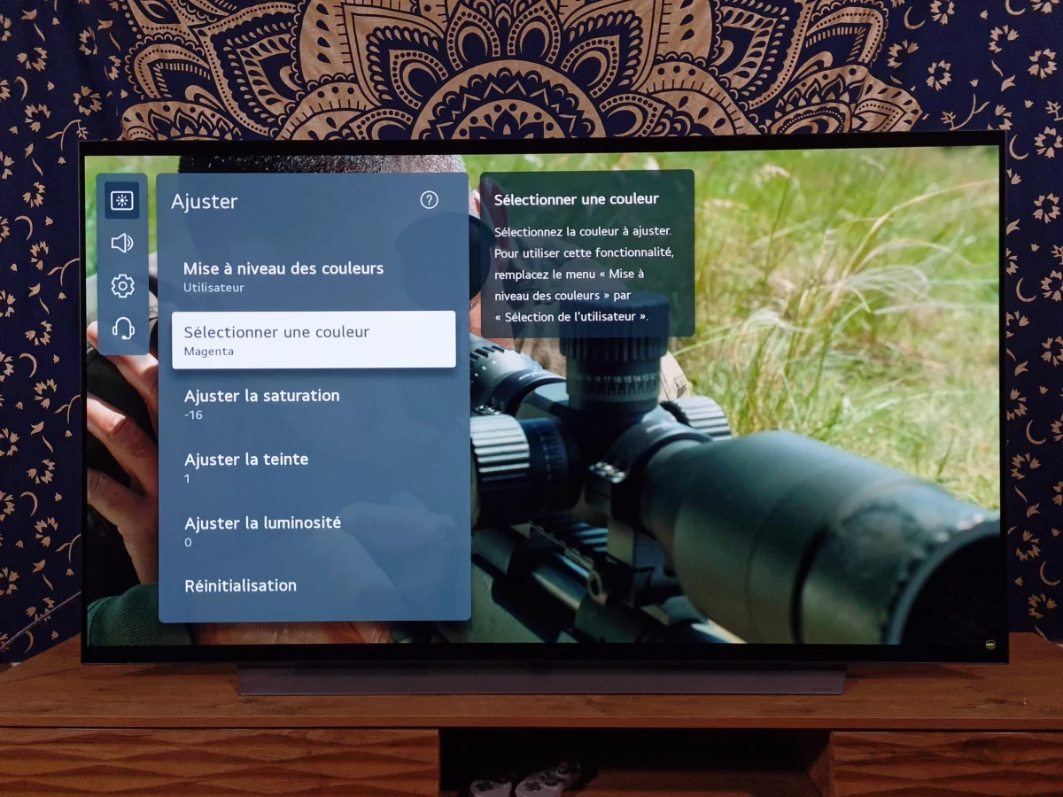 Test LG OLED65C1_réglages3 © Matthieu Legouge