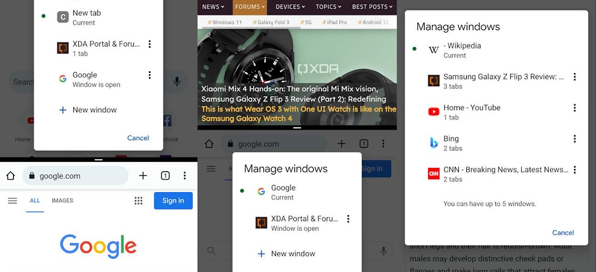 Chrome supportera le multifenêtrage sous Android 12