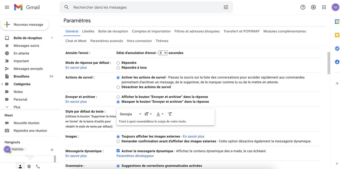 Gmail - Paramètres généraux 