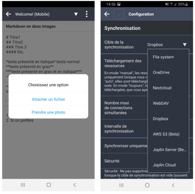 Joplin pour Android (2)