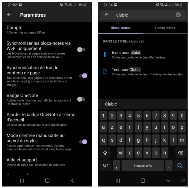 OneNote pour Android (2)