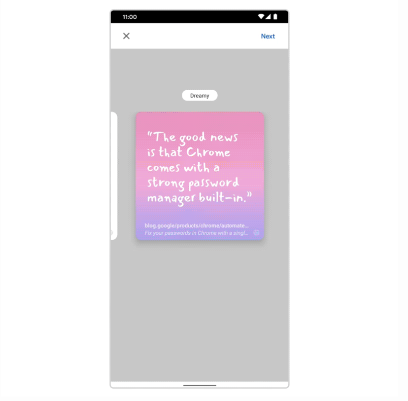 Partage avec style sur Google Chrome © Google Chrome
