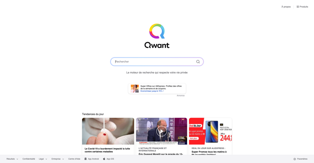 Qwant screen 1
