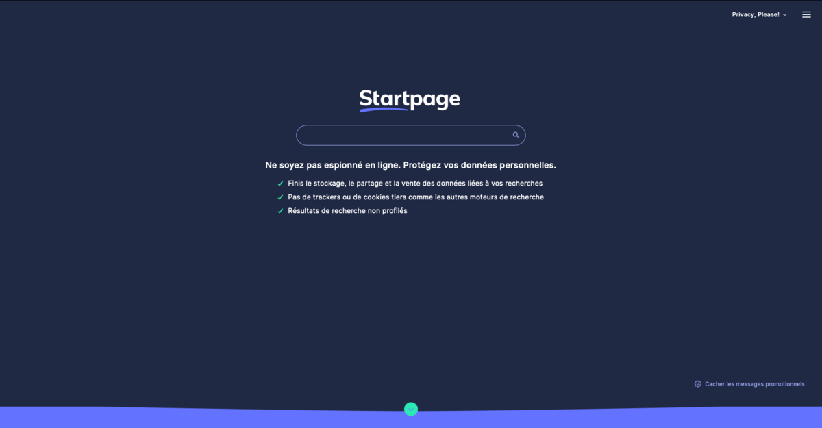 Startpage screen 1