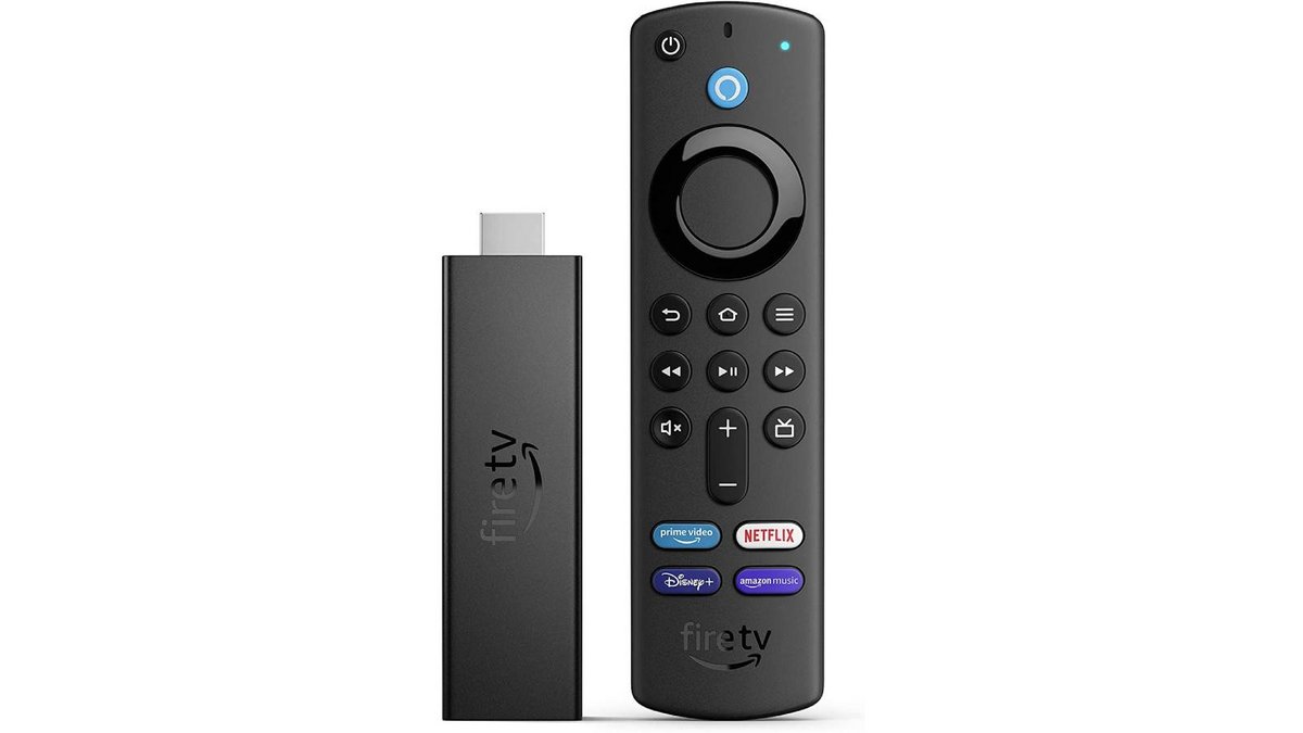 La box TV Fire TV Stick 4K Max avec sa télécommande pour utiliser Alexa sur votre TV