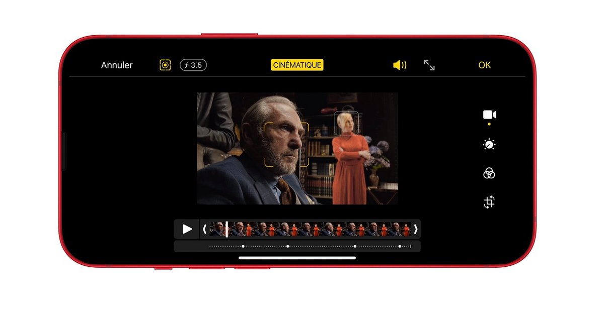 Le nouveau mode vidéo Cinématique. Capture d&#039;écran © Apple