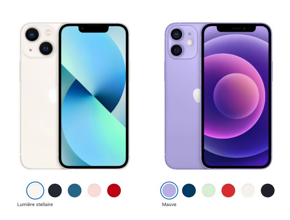 iPhone 13 mini vs iPhone 12 mini © Capture d'écran